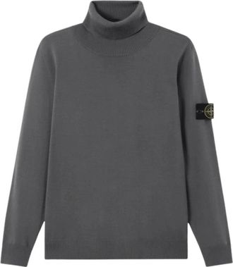 Stone Island Turtleneck Trui - Heren - Coltruien - Grijs - XL - Wol - Truien & Vesten