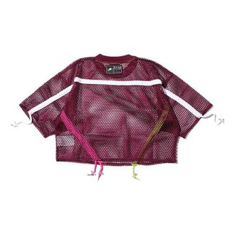 Nike (WMNS) Nike Sportswear Mesh Drawstring Sports Short Sleeve Red AR3034-609