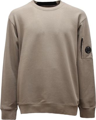 C.P. Company Sweatshirts, male, Green, Size: XL Diagonal Raised Fleece Crewneck Sweatshirt