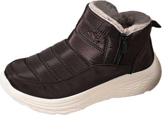 Generic Winter Boots for Women UK Slip On Warm Fleece Lined Ankle Booties Comfortable Casual Shoes Thermal Insulated for Cold Weather Non Slip Footwear