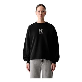 Karl Lagerfeld B3W20044 Sweatshirt - Dames - Sweatshirts - Zwart - L - Katoen - Hoodies & sweatvesten