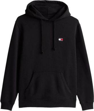 Tommy Jeans Small Flag Hoodie - Heren - Hoodies - Zwart - S - Katoen - Hoodies & sweatvesten