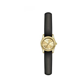 Michael Kors Micro Lexington Leren Horloge - Dames - Accessoires - Zwart - Maat: ONE Size Leer