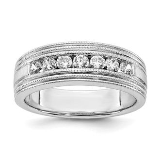 Diamond2Deal 14k Gold Lab Grown Diamond Wedding Band Ring 0.63Ct Clarity- VS Color- G-H