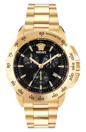 Versace V-Sport Bracelet Chronograph Watch, 44mm in Ip Yellow Gold at Nordstrom