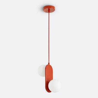 La Redoute Interieurs Dubbele hanglamp in ijzermetaal en opaline, Soleo