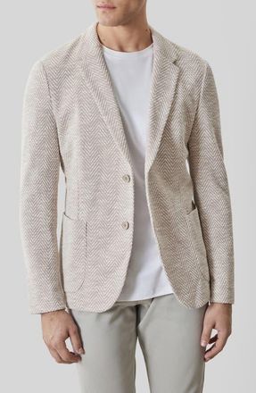 Robert Barakett Jett Knit Herringbone Sport Coat in Shadow Coral at Nordstrom, Size Xx-Large