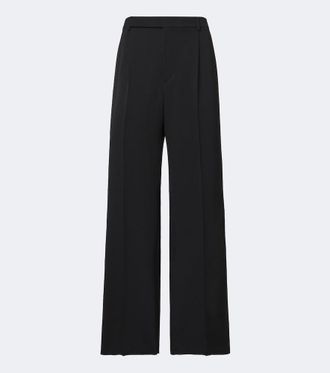 Saint Laurent Wool gabardine wide-leg pants