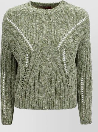 Max Mara cropped boxy alpaca blend metallic sweater
