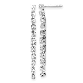 Diamond2Deal 14K White Gold 0.72 ct Lab Grown Diamond Dangle Earrings VS Clarity, G-H Color