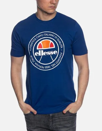Ellesse Mens ELLESSE MONALDO Mens T Shirts Crew Neck Short Sleeve Casual Cotton Tee Mid Blue - Size: 36