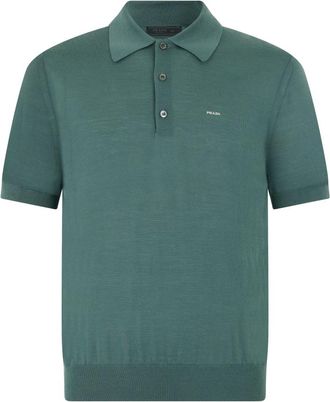 Prada Polo Shirts, male, Green, Size: XL Breathable Cotton Polo