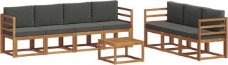 vidaXL Conjunto De Sof&aacute;s De Exterior 8 Uds. Natural Y Antracita Vidaxl