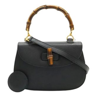 Gucci Pre-owned Handbags, female, Black, Size: ONE SIZE Pre-owned Vintage Leather Handbag