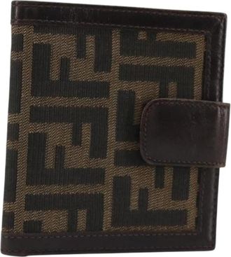 Fendi Pre-owned Zucca Canvas Portemonnee - Dames - Vintage Accessoires - Bruin - ONE Size - Leer - Vintage