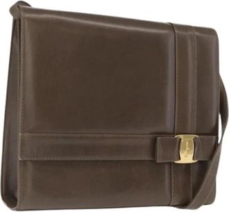 Ferragamo Pre-owned Cross Body Bags, female, Brown, Size: ONE SIZE Pre-owned Leather Crossbody Bag