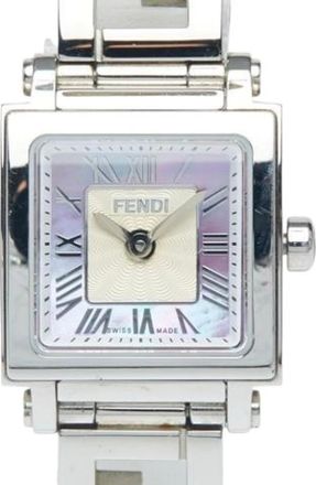 Fendi Pre-owned Watches, female, Gray, Size: ONE SIZE Pre-owned Stainless Steel Watch