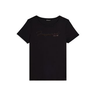 Freddy T-shirt donna con grafica in strass e logo sul fondo
