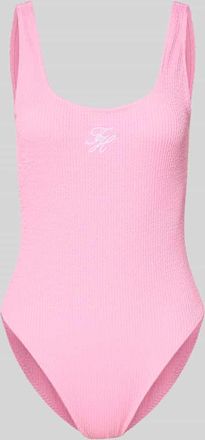 Tommy Hilfiger Badeanzug mit Logo-Stitching in Rosa, Gr&ouml;&szlig;e XL