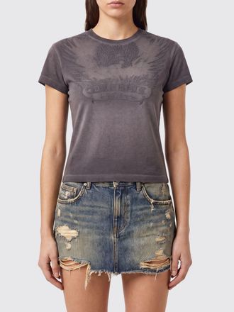Diesel Slim Fit Cotton T-Shirt with Embroidered Logo and D&eacute;vor&eacute; Details