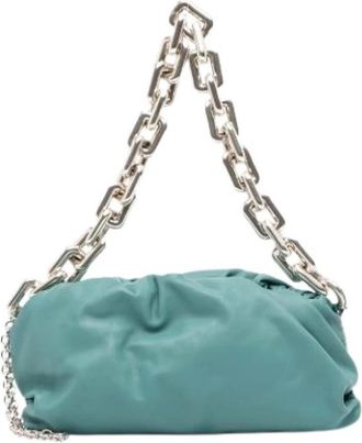 Bottega Veneta Pre-owned Chain Pouch - Dames - Vintage Clutch - Blauw - ONE Size - Leer - Vintage