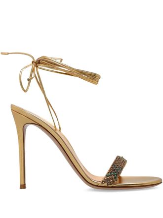 Gianvito Rossi 105 mm sandalen verfraaid met stras - Goud