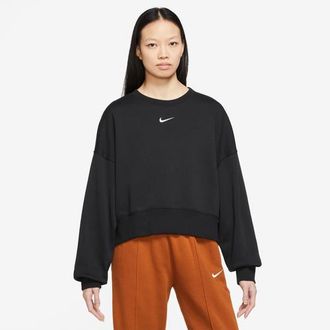 Nike Womens NSW Style Fleece Crew OOS - Black Size XL
