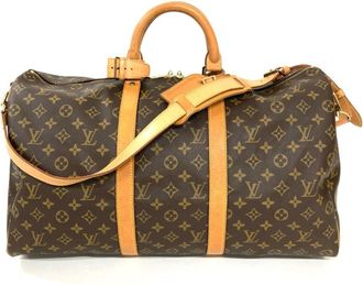 Louis Vuitton Brown Monogram Canvas Leather Boston Bag (Pre-Owned)