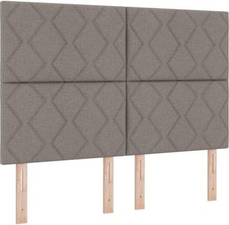 vidaXL Cabecero Con Luces De Tiras Led Con Cabecera Taup&eacute; 160 Cm Tela Vidaxl