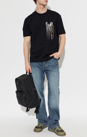 Emporio Armani T-shirt With Logo, Mens, Black