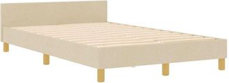 vidaXL Estructura De Cama Con Cabecera Crema 120 X 200 Cm Tela Vidaxl
