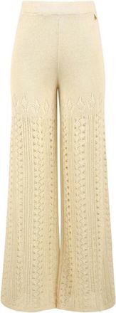 Akep Widele Broek - Dames - Wijde Broeken - Beige - S - Katoen - Broeken