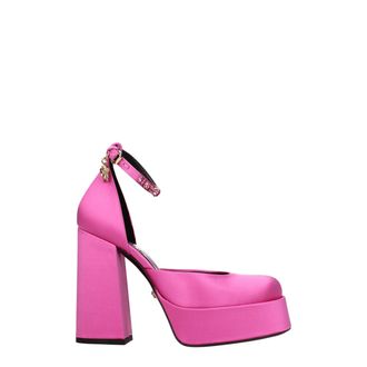 Versace Pink Satin Platform Womens Pumps