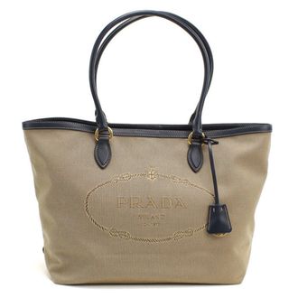 Prada Beige Canvas Tote Bag (Pre-Owned)