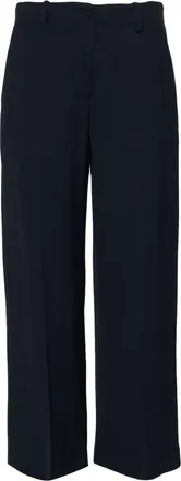 Erika Cavallini Semi Couture straight-leg cropped trousers - women - Polyester/Viscose/Elastane - 38 - Blue