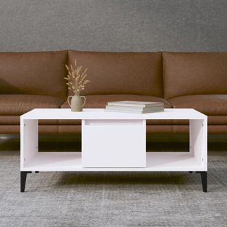 vidaXL Vidaxl - Mesa De Centro Madera Contrachapada Blanco 90x50x36,5 Cm
