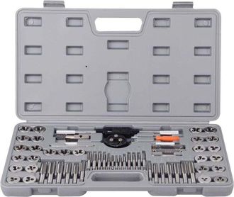 OEM [mai Usato]set Di 60 Maschi E Filiere Standard In Acciaio Legato E Acciaio Legato Sae - Filettature Grosse E Fini