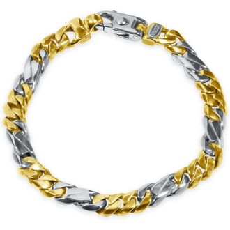 Pompeii3 Mens Figaro Link 14k Gold (35gram) or Platinum (57gram) 7.5mm Bracelet 8.5