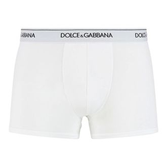 Dolce & Gabbana Bottoms, male, White, Size: L Stretch Cotton Regular-Fit Boxers Two-Pack