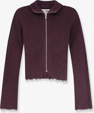Maison Margiela Cardigan in cotone a coste - MM6 MAISON MARGIELA - gender_Woman