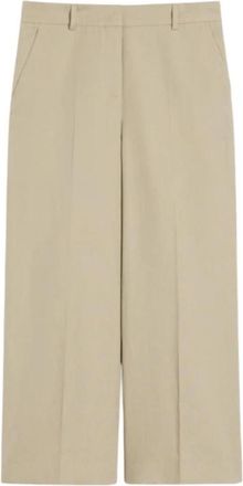 Max Mara Wkdzircone Broeken - Dames - Vrijetijds broeken - Beige - L - Katoen - Broeken