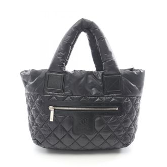 Chanel Black Nylon Leather Tote Bag (Pre-Owned)
