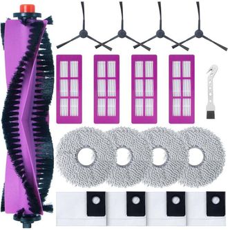 OEM Kit De Accesorios Para Aspiradora Robot Eureka J15 Pro Ultra: 1 Cepillo Principal, 4 Filtros Hepa, 4 Mopas, 4 Cepillos Laterales, 4 Bolsas Para Polvo 