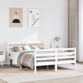 Berkfield Home Bed Frame with Headboard without Mattress White 150x200 cm King Size
