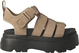 UGG Beige Cora Plateau Sandalen voor vrouwen - Dames - Sandalen - Bruin - 40 EU - Polyester - Schoenen