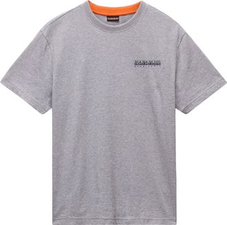 Napapijri Kurzarmshirt NAPAPIJRI S-SOVANA SS, Herren, Gr. XL, grau (medium grau melange), Jersey, Obermaterial: 100% Baumwolle, unifarben, regular fit normal, R