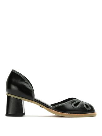 Sarah Chofakian lederen pumps - Zwart