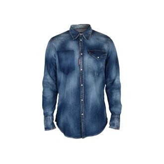 Dsquared2 Classic Western Shirt - Heren - Spijkeroverhemden - Blauw - M - Katoen - Overhemden