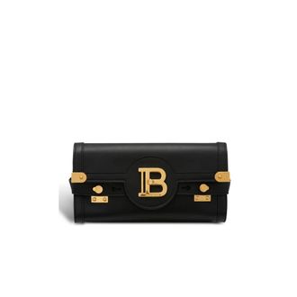 Balmain Cross Body Bags, female, Black, Size: ONE SIZE B-Buzz Pouch 23 leather clutch