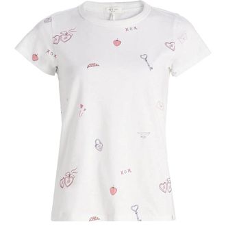 Rag & Bone Womens All Over Valentines Tee, White Multi